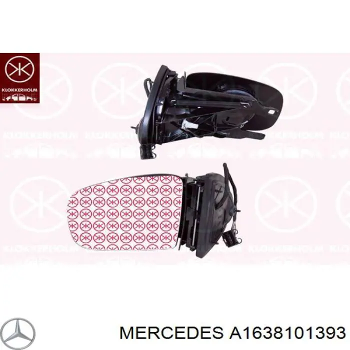 A1638101393 Mercedes Дзеркало заднього виду, ліве