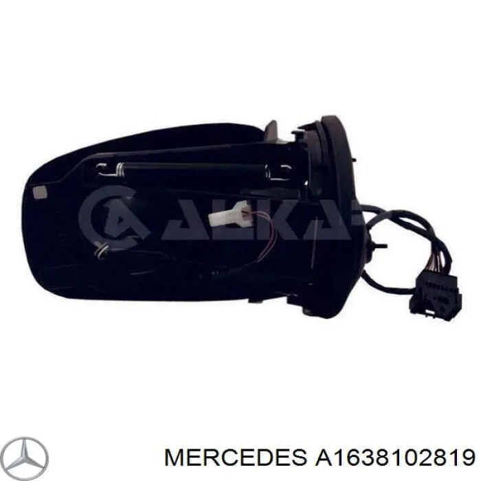 Дзеркальний елемент правого дзеркала заднього виду Mercedes A1638102819 ціна, від 12.69 USD