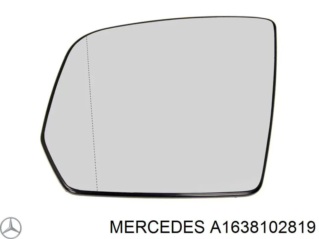 Купити A1638102819 Mercedes Скло дзеркала заднього виду, правого