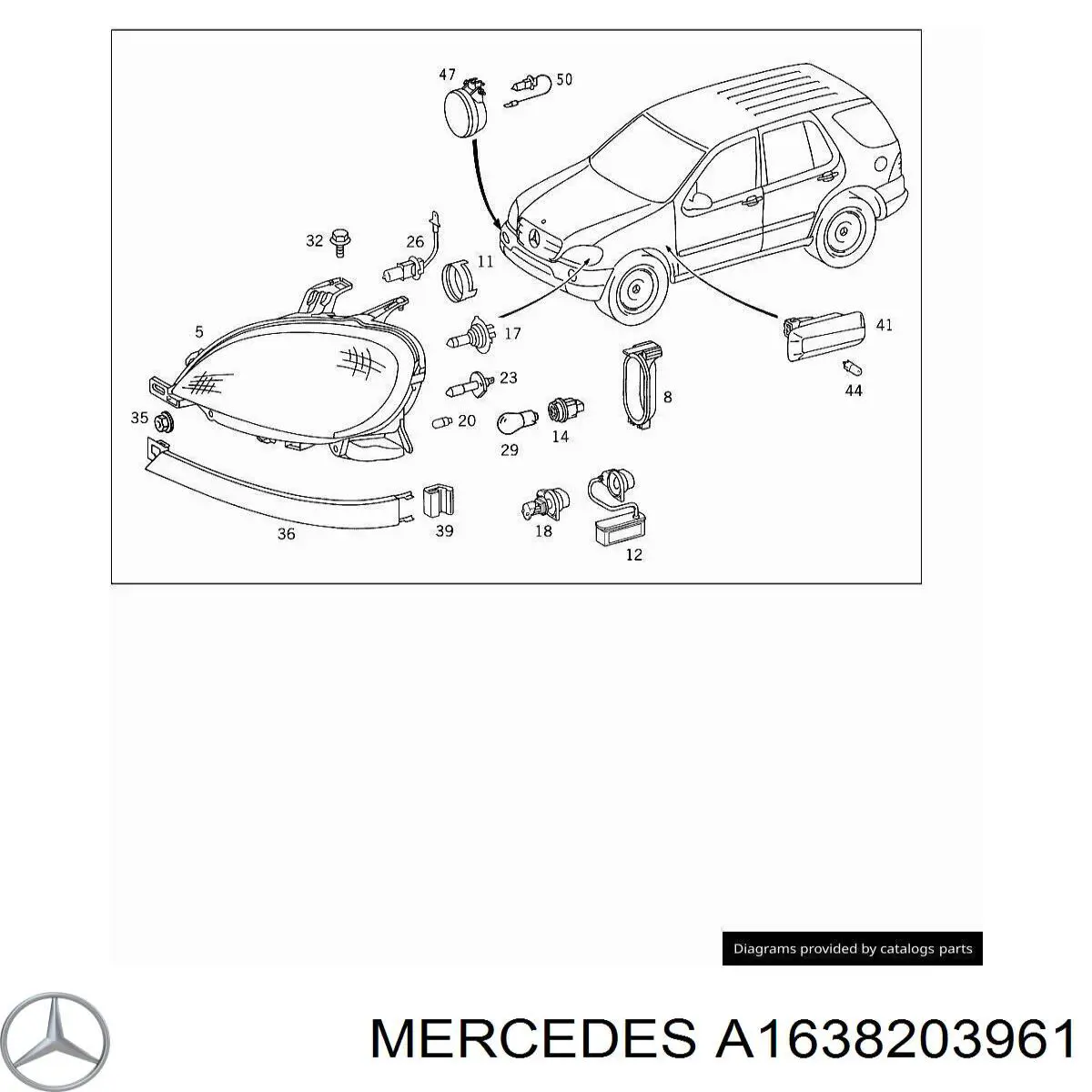 A1638203961 Mercedes Фара ліва передня
