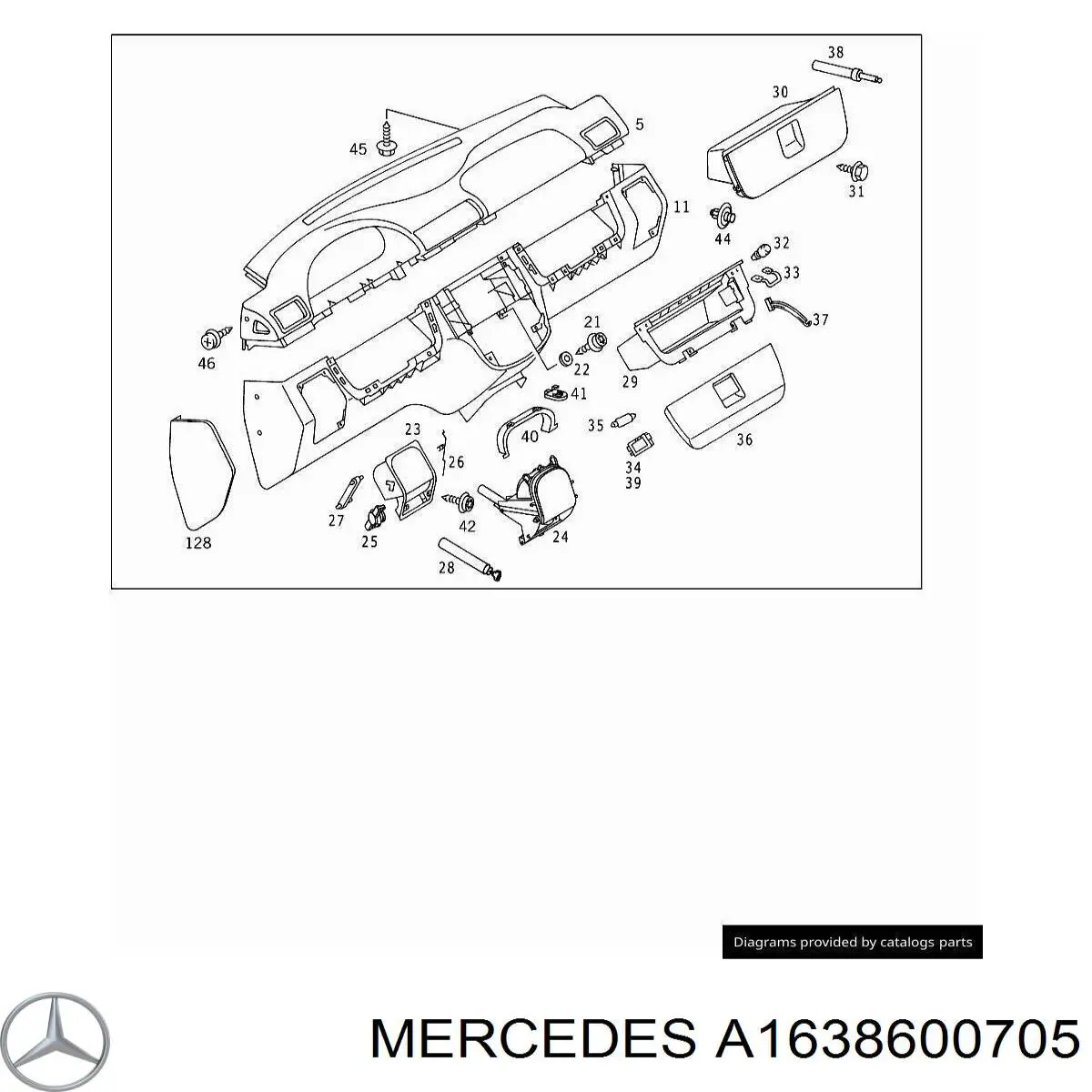 Подушка безпеки пасажира Mercedes A1638600705 ціна, від 18.30 USD
