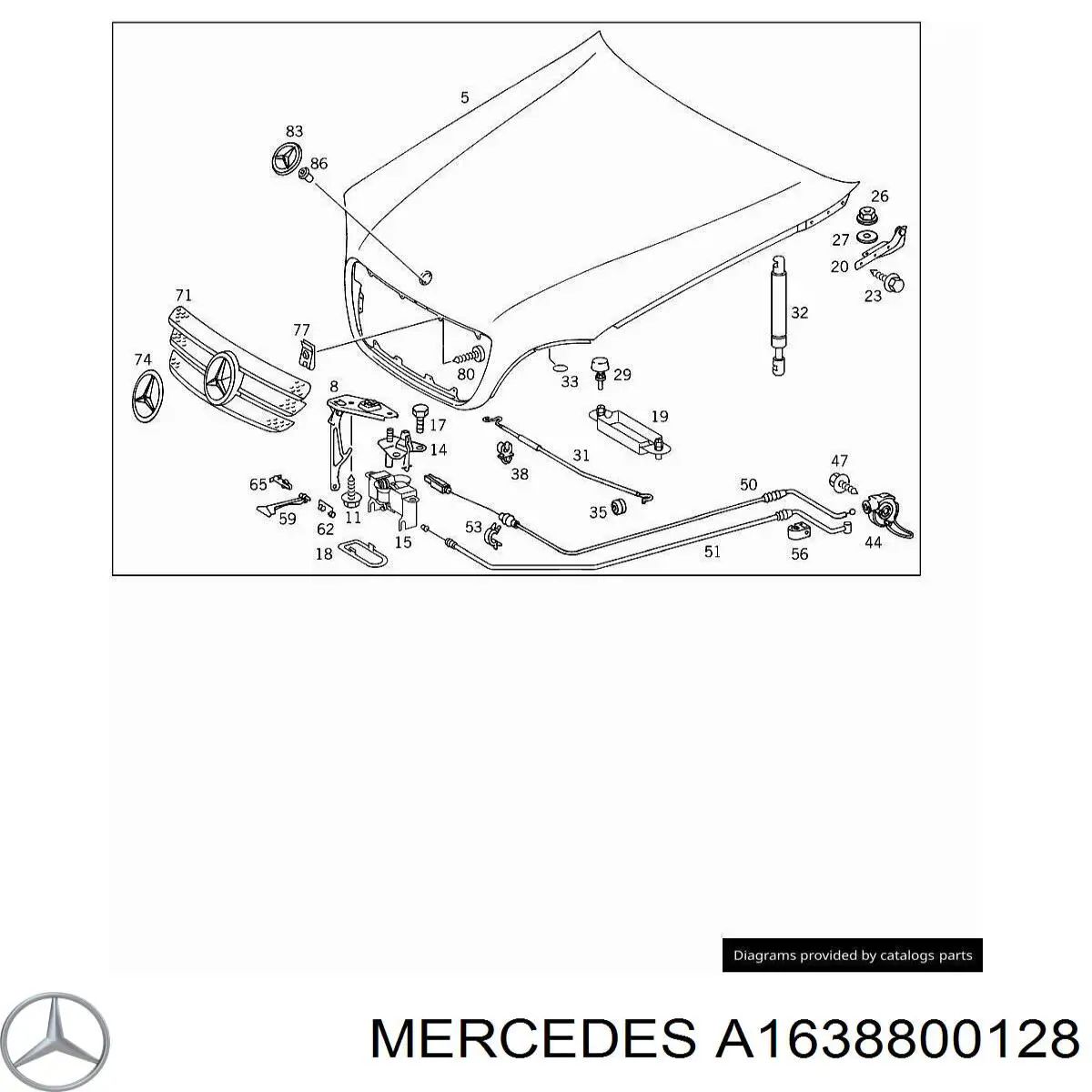 Купити A2018800860 Mercedes Замок капота