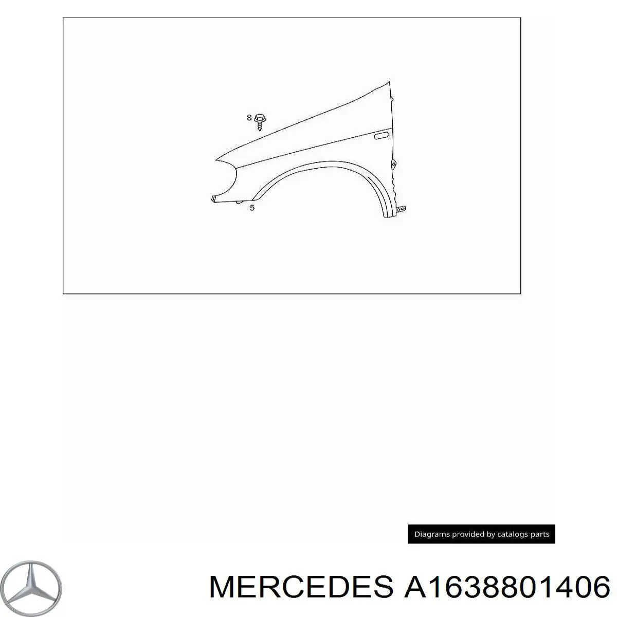 A1638801406 Mercedes Крило переднє праве