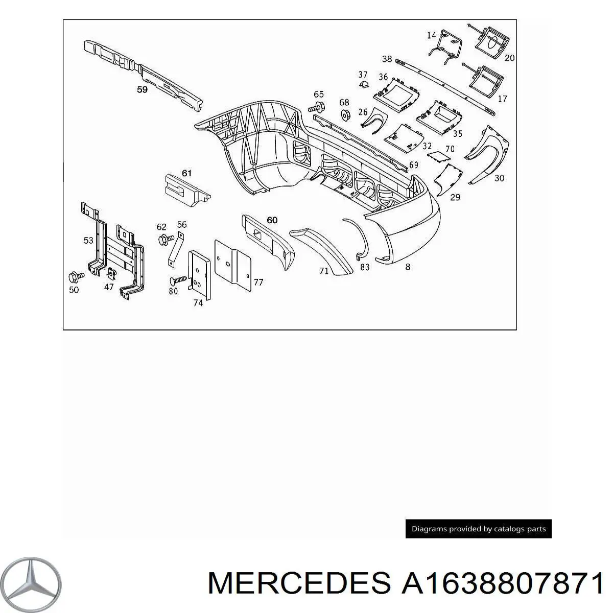 A1638807871 Mercedes Буфер (бампер) задній