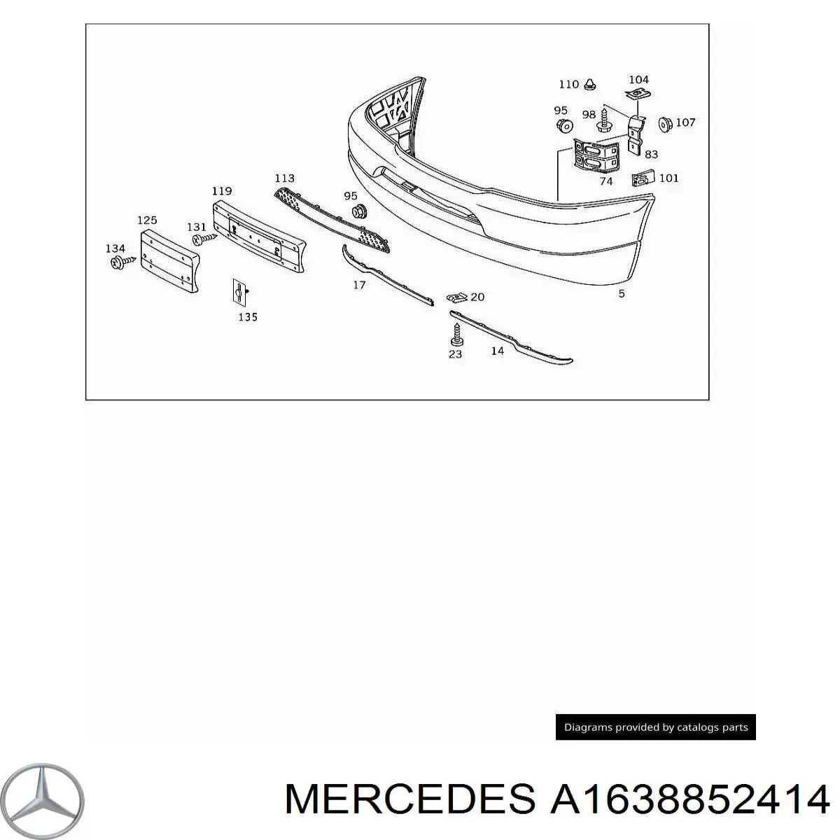 A1638852414 Mercedes Праве кріплення переднього бампера