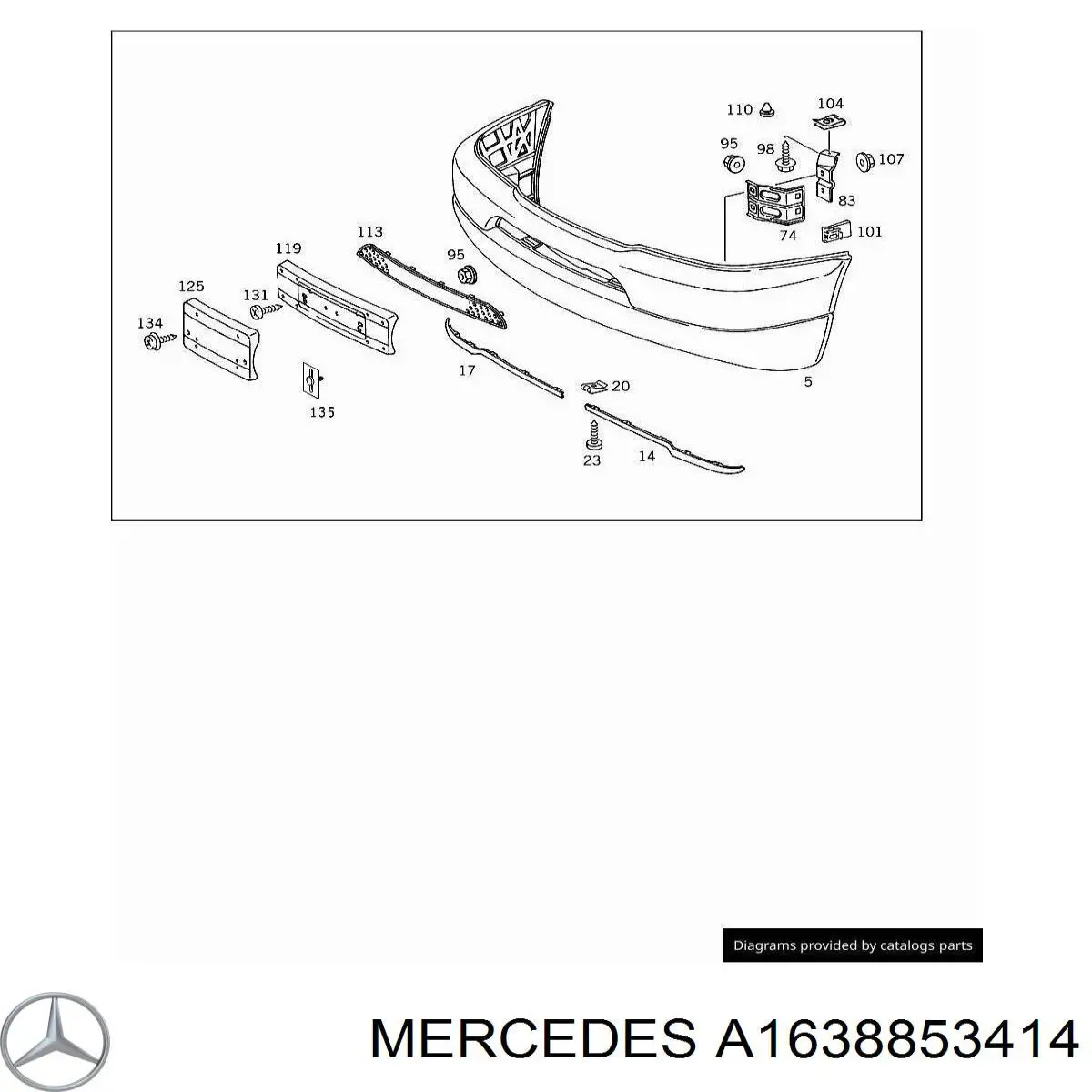 A1638853414 Mercedes Праве кріплення переднього бампера