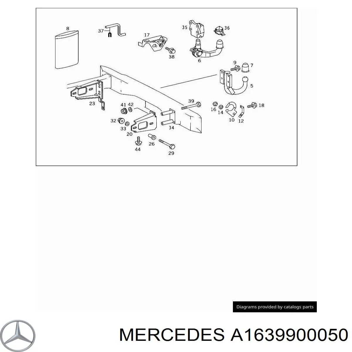 Гайка болта кріплення переднього важеля, нижнього Mercedes A1639900050 ціна, від 0.55 USD