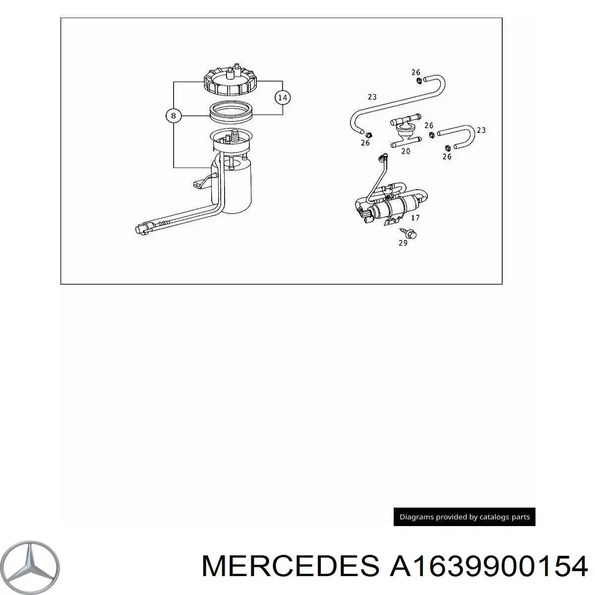  Mercedes A1639900154 ціна, від 18.06 USD