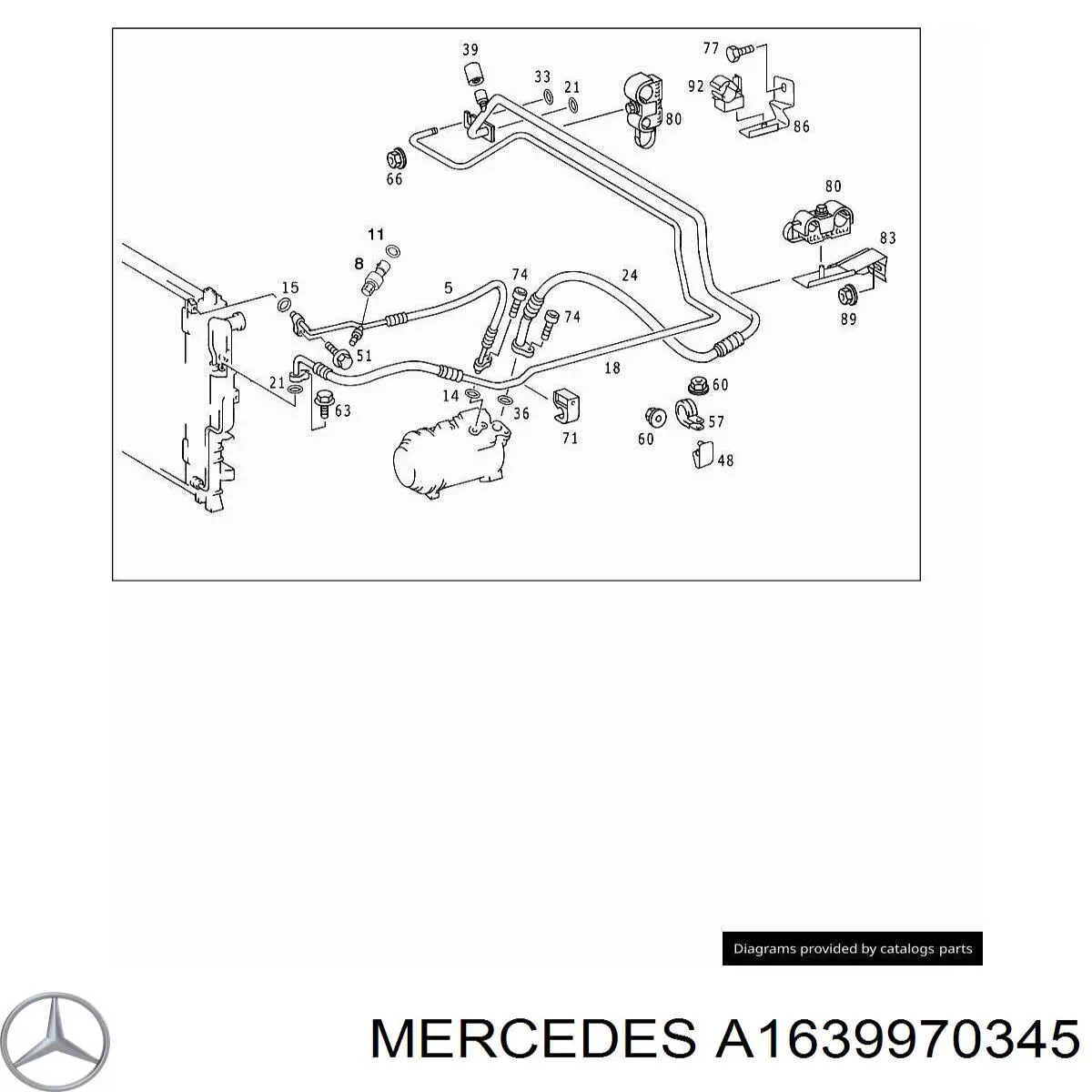 Кільце ущільнювальне трубки кондиціонера на Mercedes ML/GLE (W163)