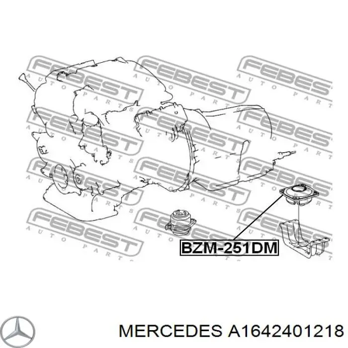 Купити A1642401218 Mercedes Подушка коробки передач