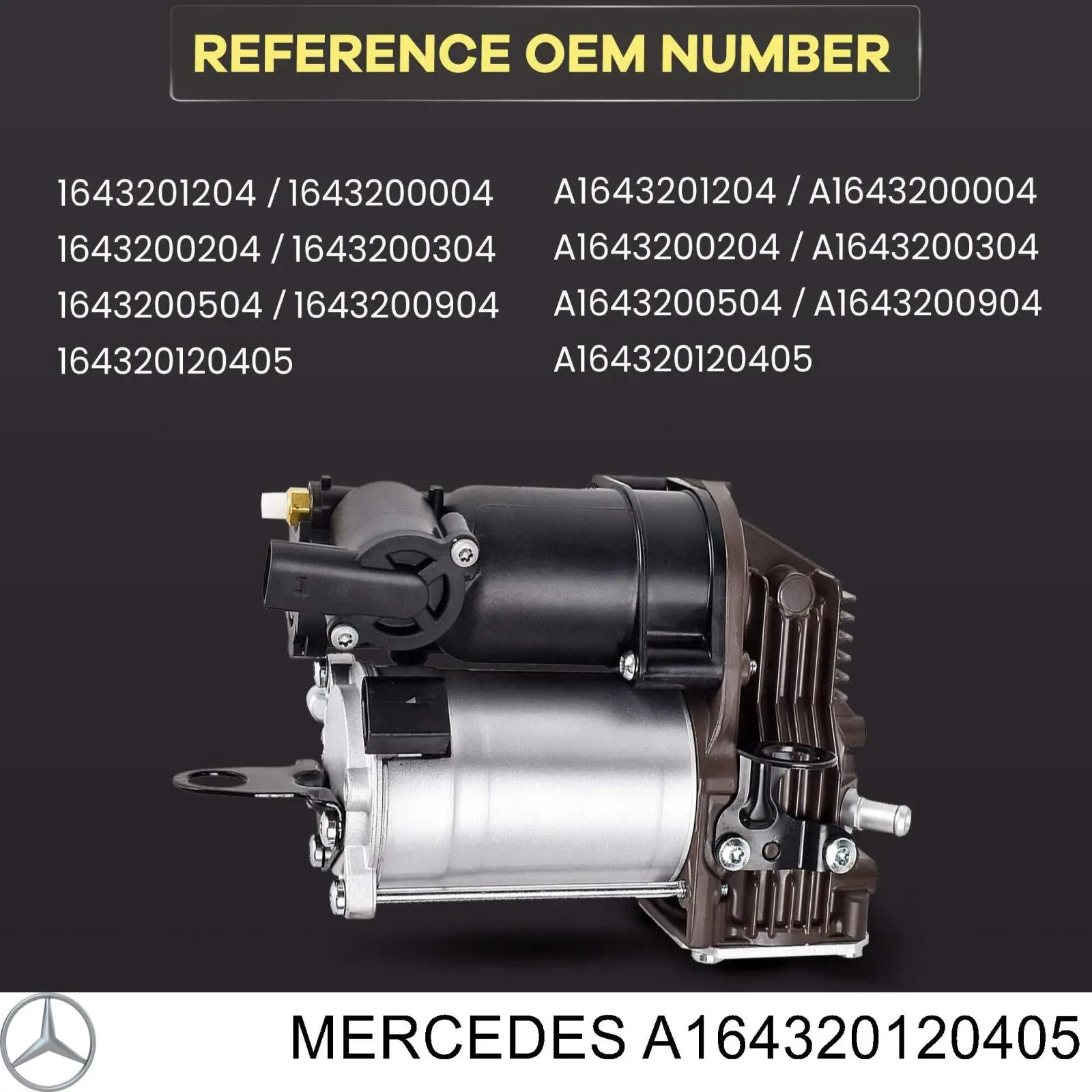 Купити A164320120405 Mercedes Компресор пневмопідкачки (амортизаторів)