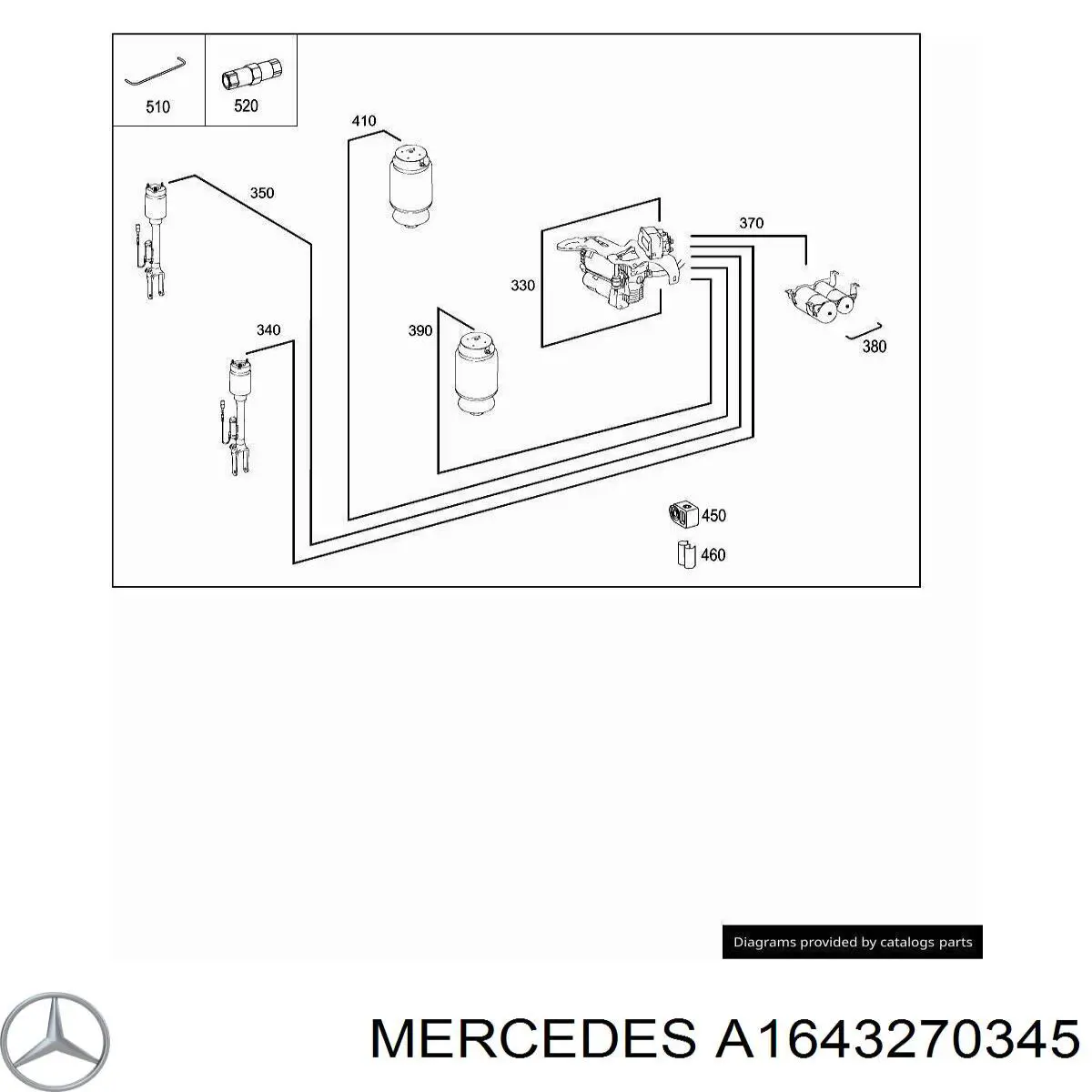 A1643270345 Mercedes Трубка пневмосистеми амортизаторів