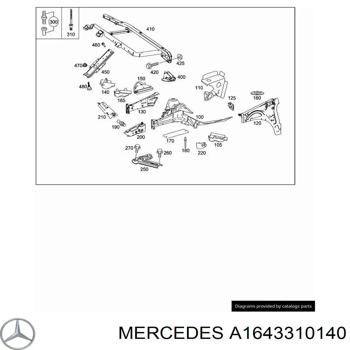 Кронштейн передньої балки Mercedes A1643310140 ціна, від 17.74 USD