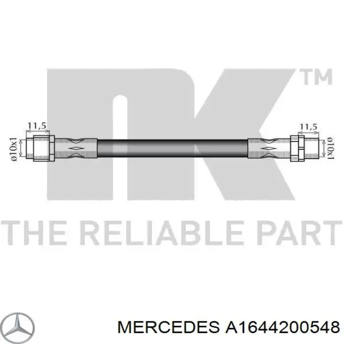 Шланг гальмівний задній Mercedes A1644200548 ціна, від 12.61 USD