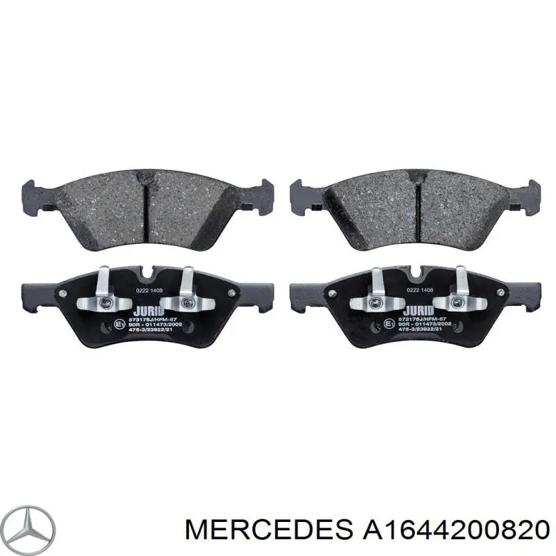 A1644200820 Mercedes колодки гальмівні передні, дискові