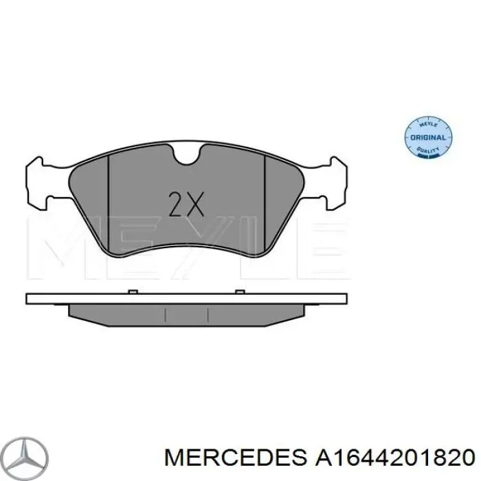 Купити A1644201820 Mercedes Колодки гальмівні передні, дискові