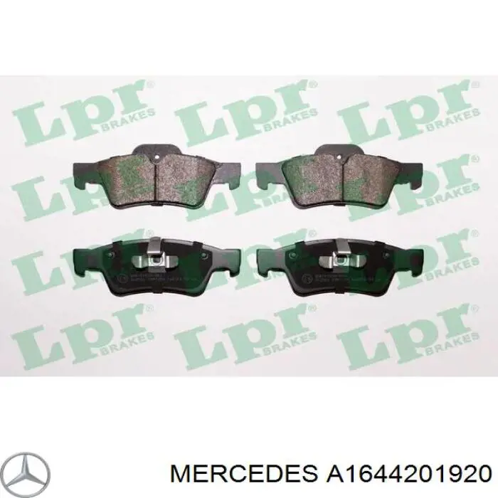 A1644201920 Mercedes колодки гальмові задні, дискові
