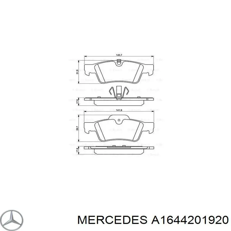 Задні дискові колодки Mercedes A1644201920