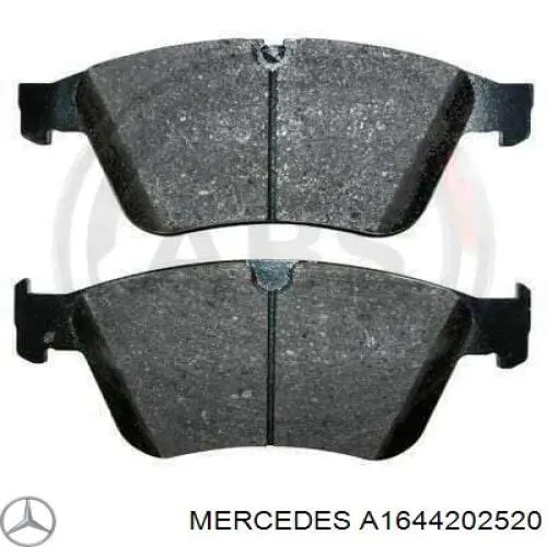 A1644202520 Mercedes колодки гальмівні передні, дискові