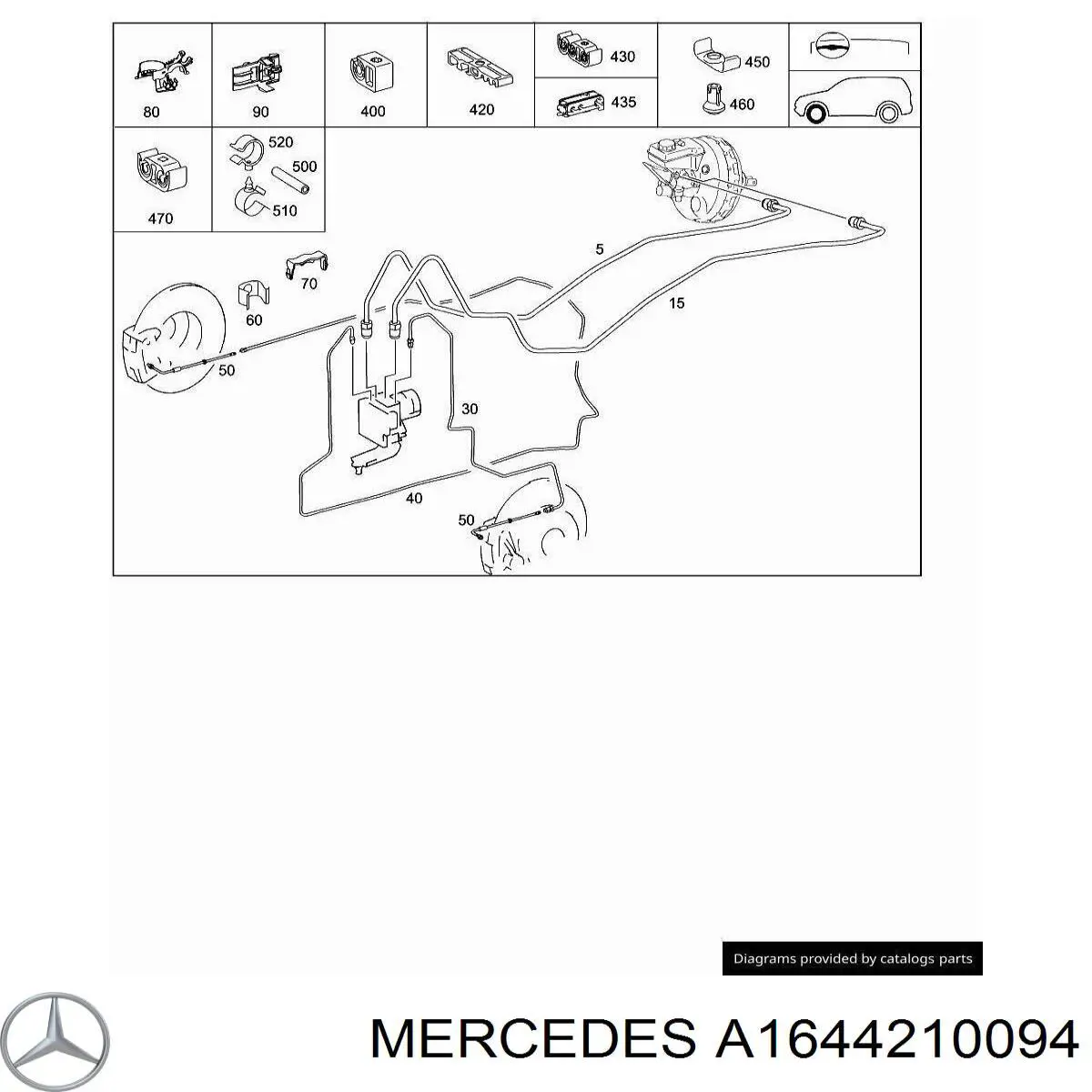 A1644210094 Mercedes Скоба гальмівної трубки