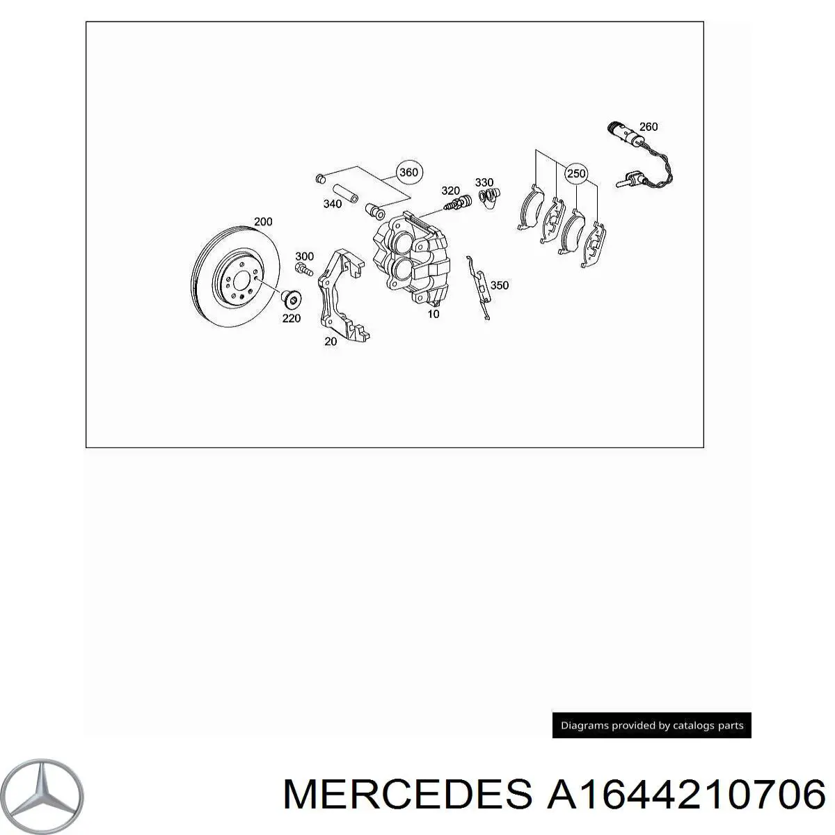 A1644210706 Mercedes Скоба гальмівного супорта переднього
