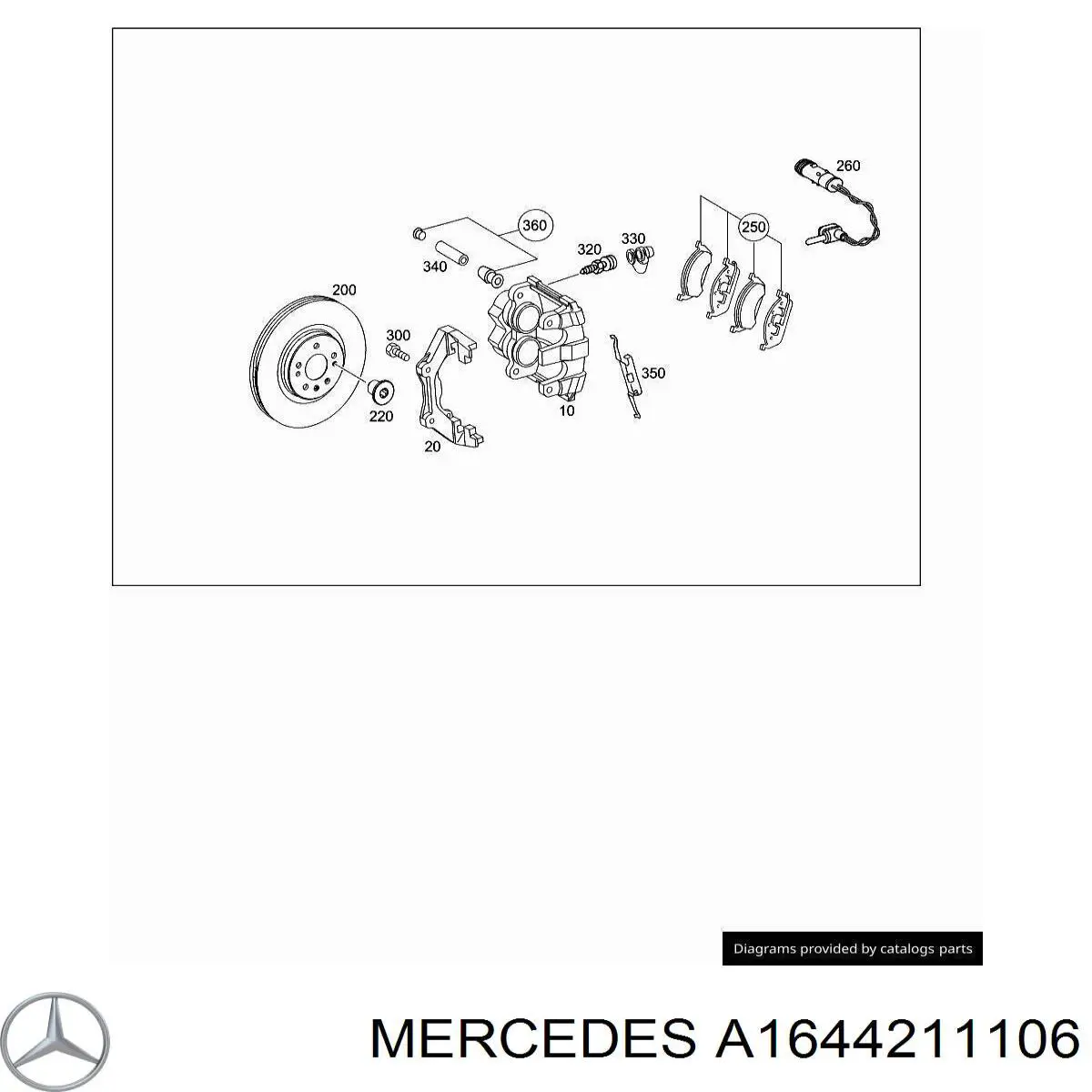 Кронштейн гальмівного супорта Mercedes A1644211106 ціна, від 282.36 USD