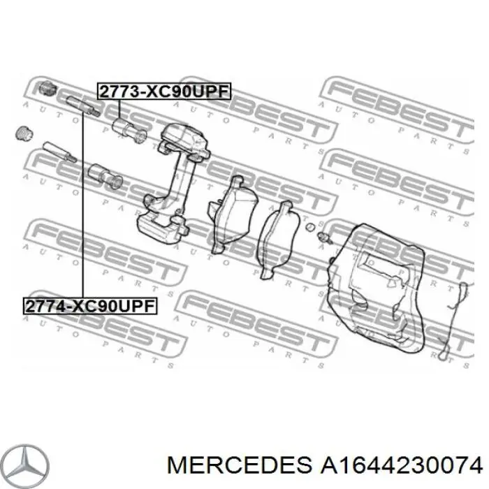 Направляюча супорту заднього Mercedes A1644230074 ціна, від 4.55 USD