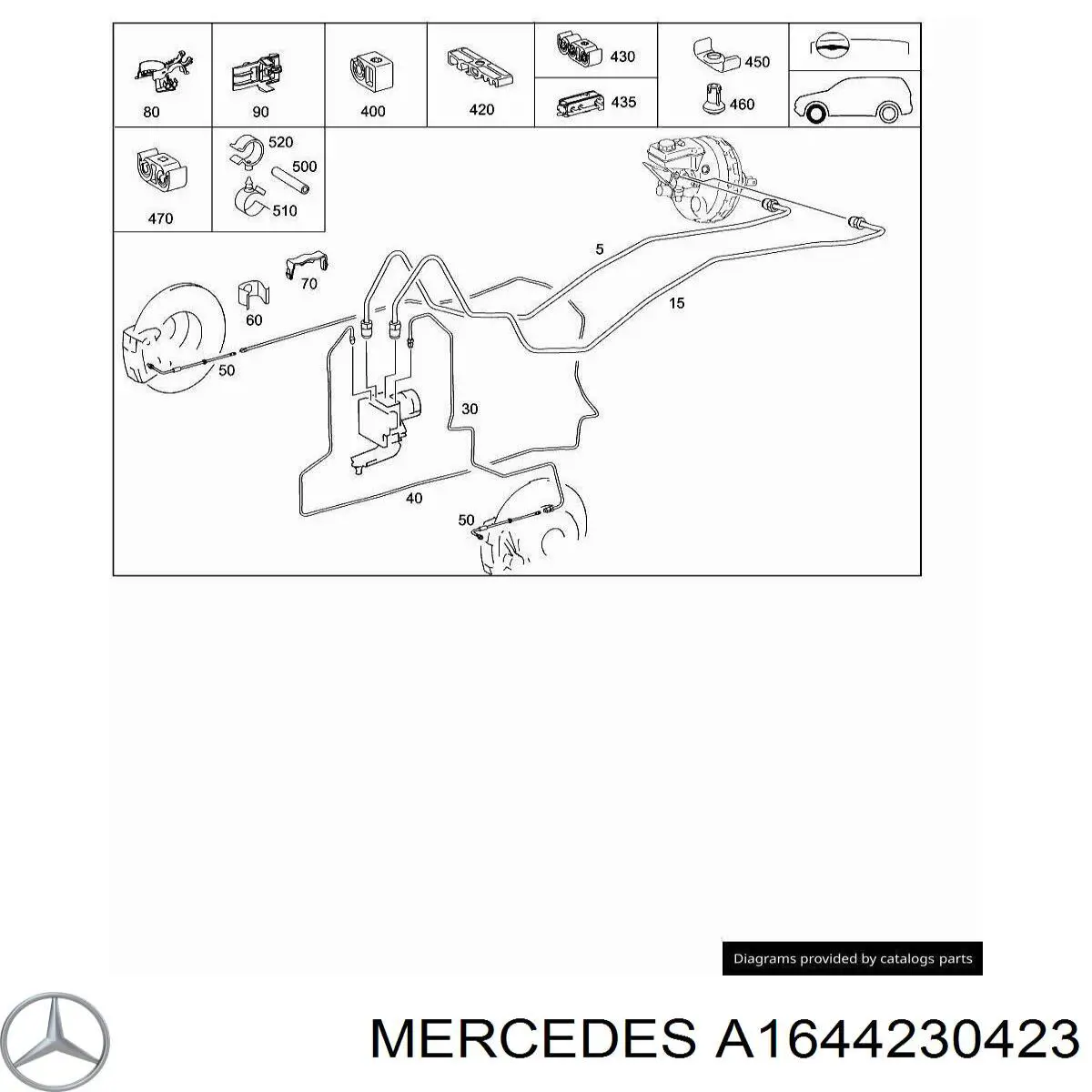 Скоба гальмівної трубки Mercedes A1644230423 ціна, від 1.90 USD