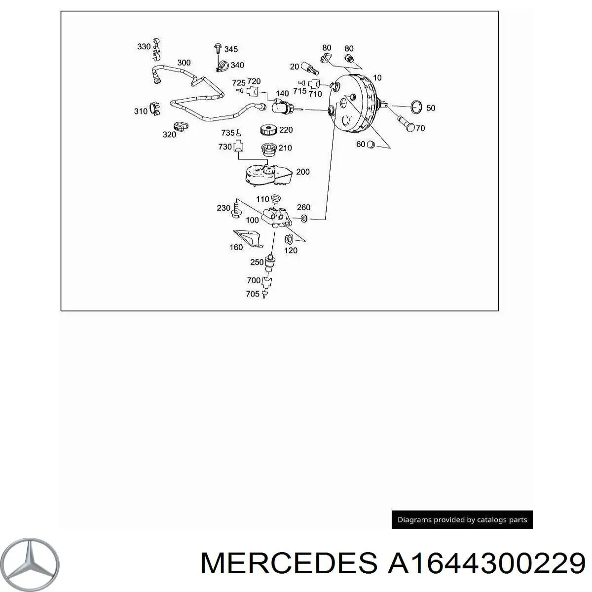 A1644302029 Mercedes Трубка вакуумного підсилювача гальм