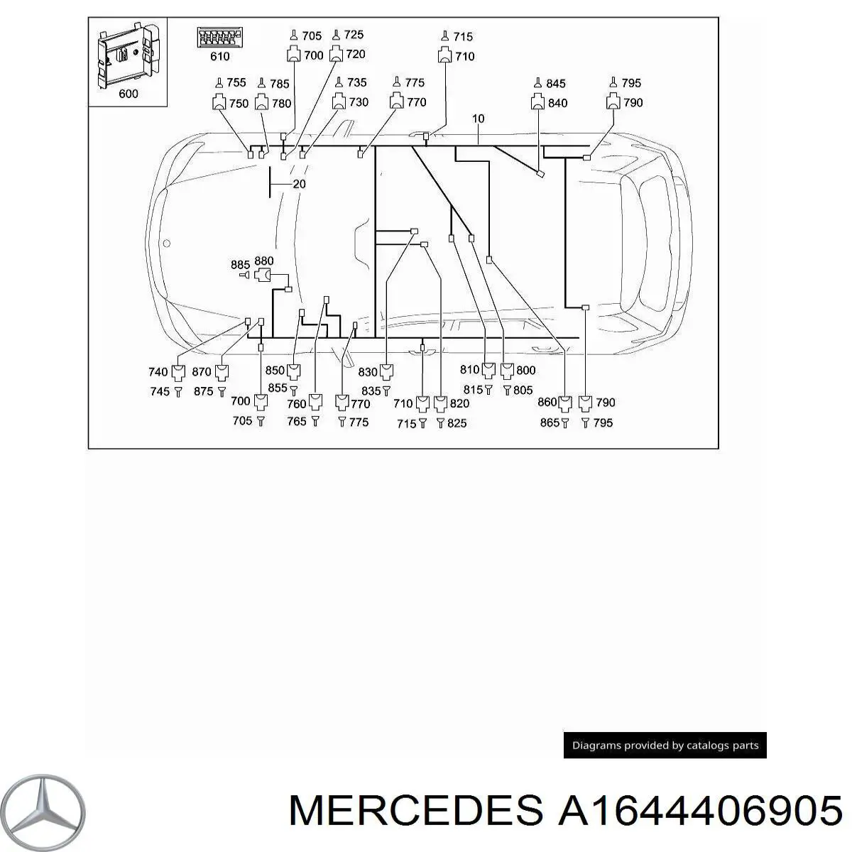  Mercedes A1644406905 ціна, від 145.70 USD