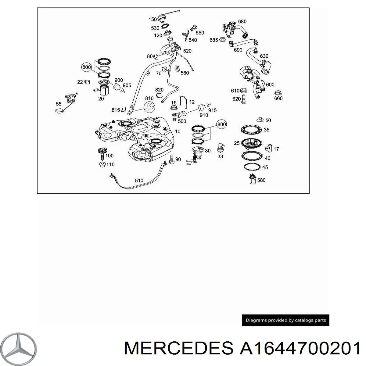 Б/бак Mercedes ML/GLE позашляховик (W164) (2005 - 2011) ціна, від 94.34 USD