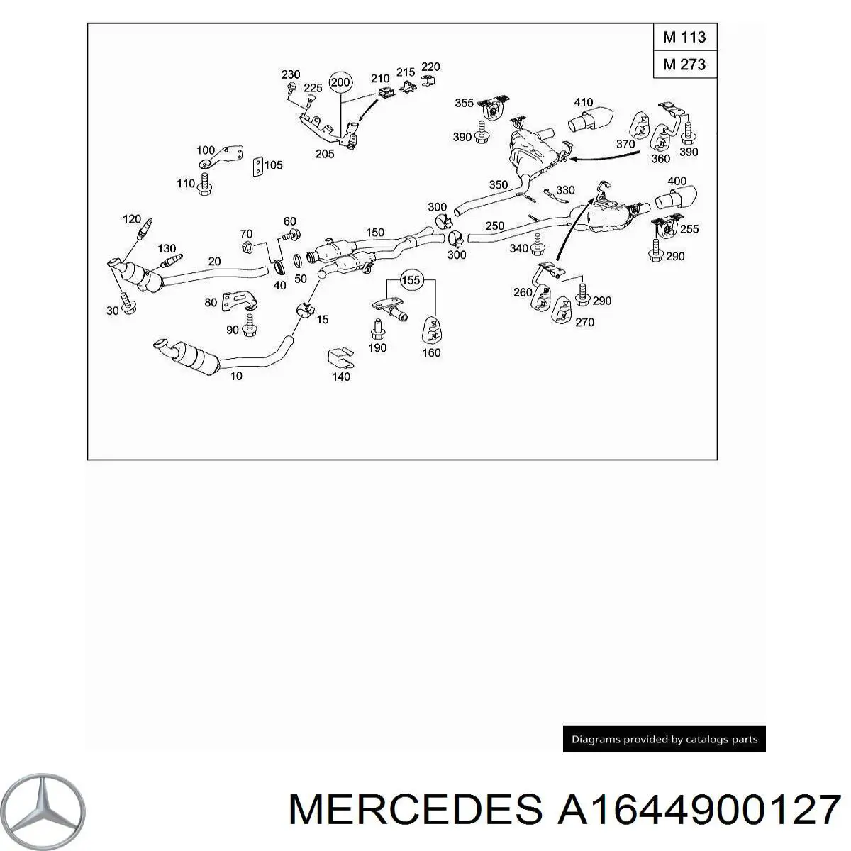 Насадка на глушник Mercedes A1644900127 ціна, від 29.32 USD