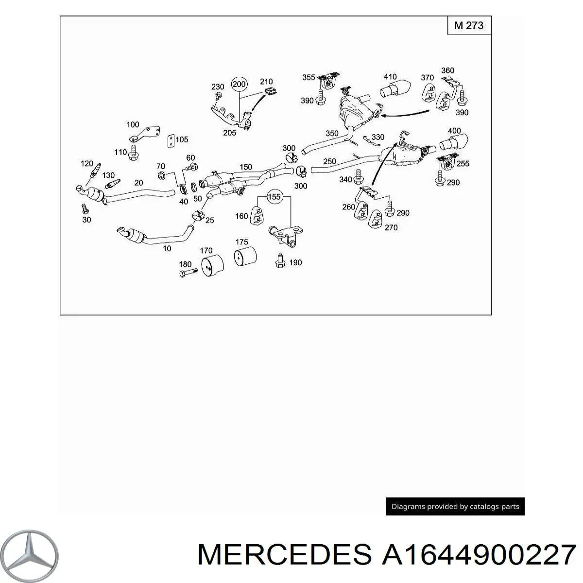 Купити A1644900227 Mercedes Насадка на глушник