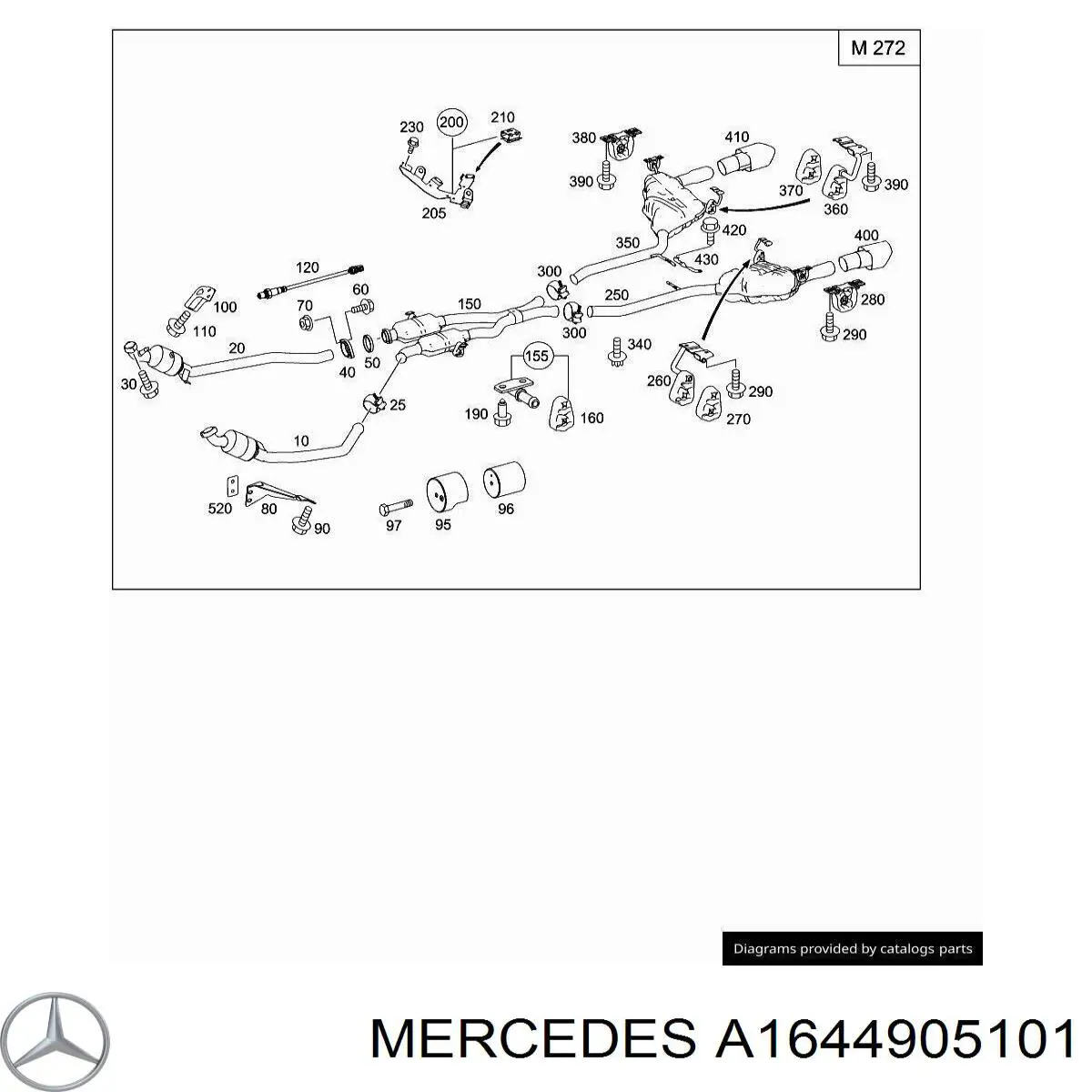 A1644905101 Mercedes Середній глушник