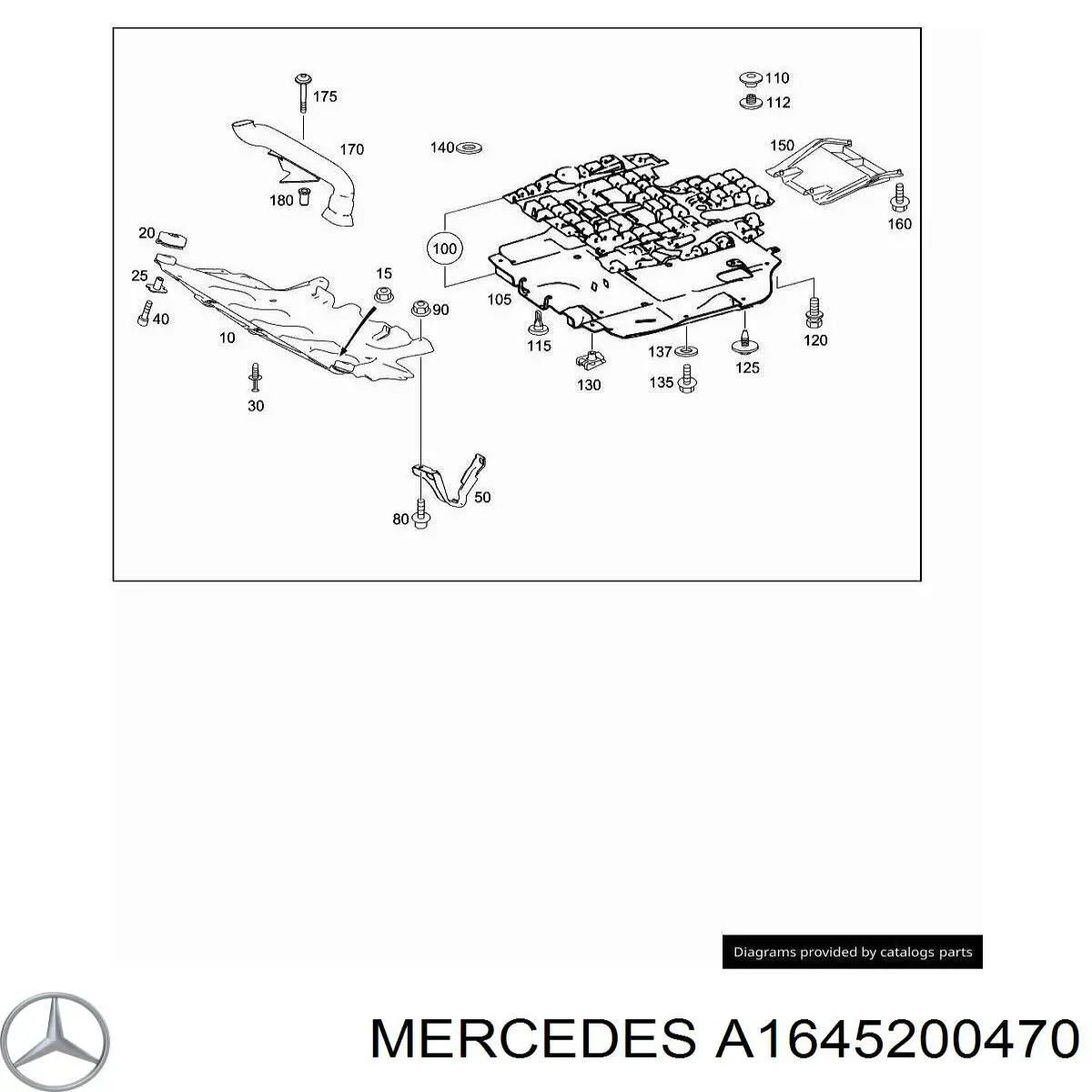 A1645200470 Mercedes Захист піддона двигуна