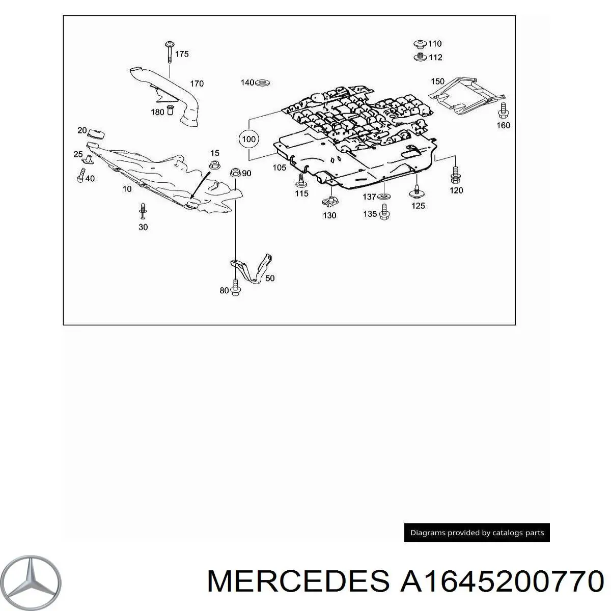 Захист двигуна передній на Mercedes GL-Class (X164)