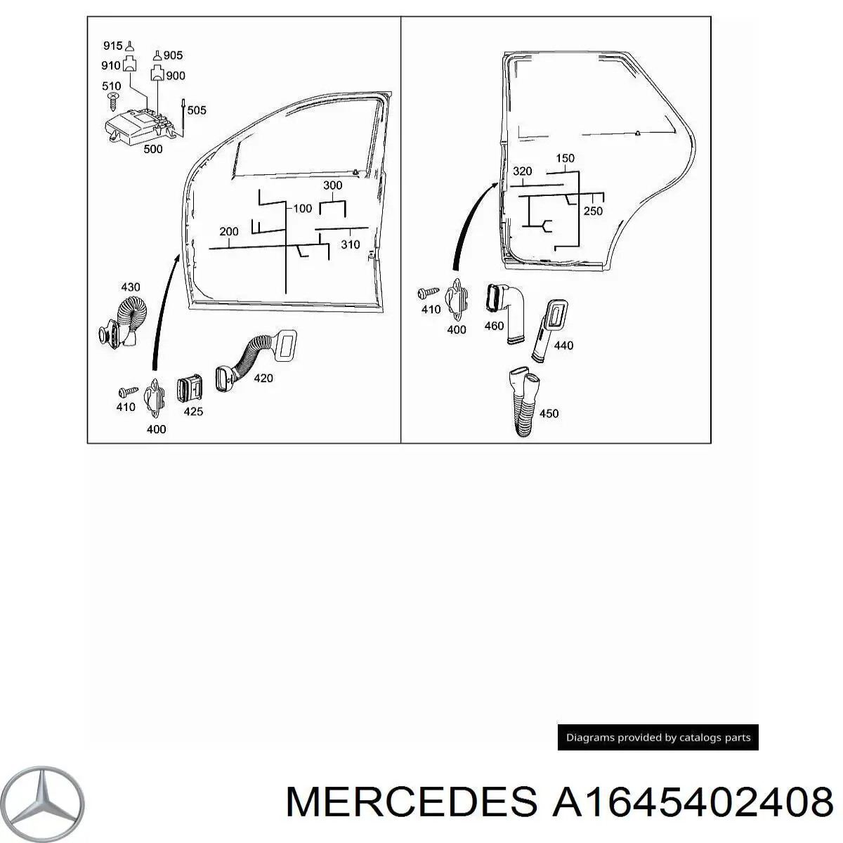 A1645402408 Mercedes Джгут проводів задніх дверей