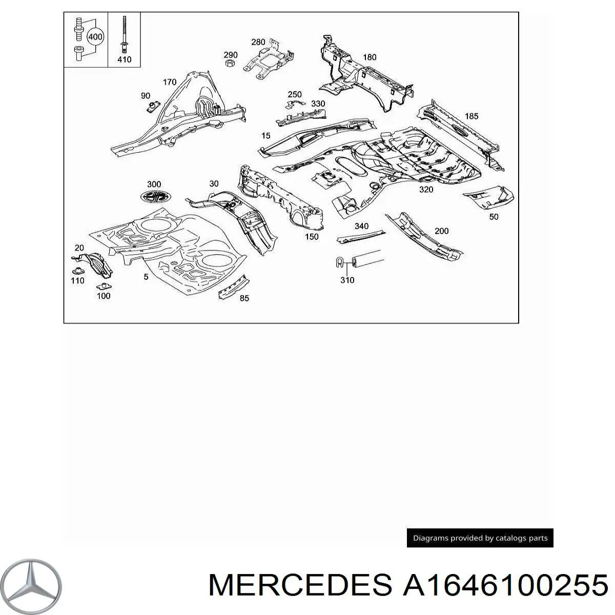 Підстава кабіни (підлога кузова) Mercedes A1646100255 ціна, від 887.67 USD