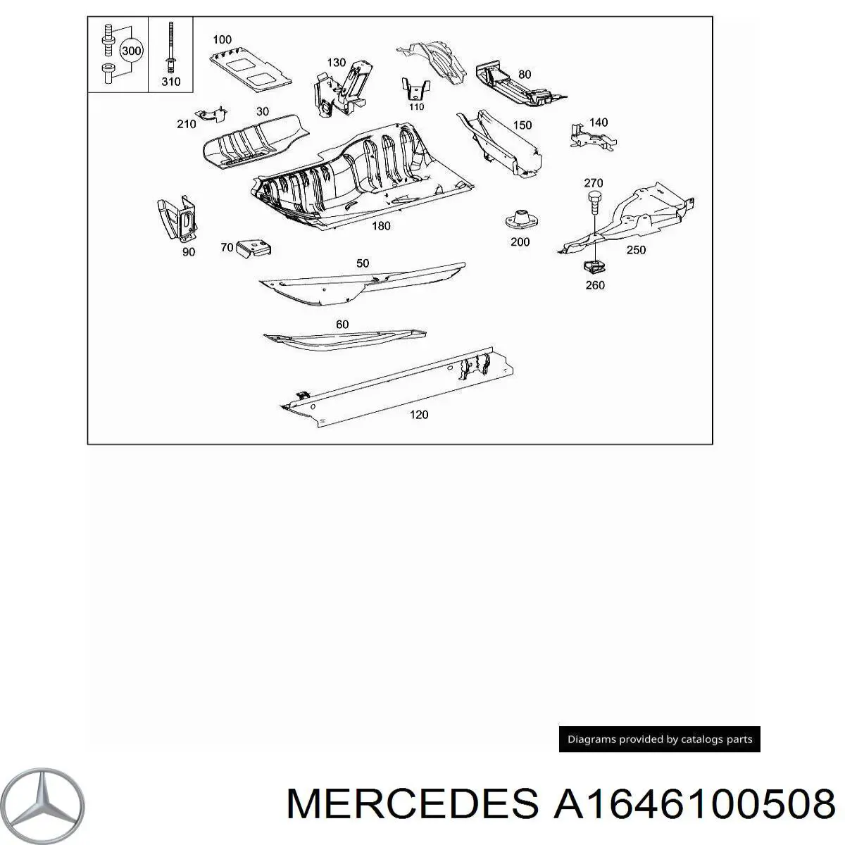A1646100508 Mercedes Захист днища, лівий