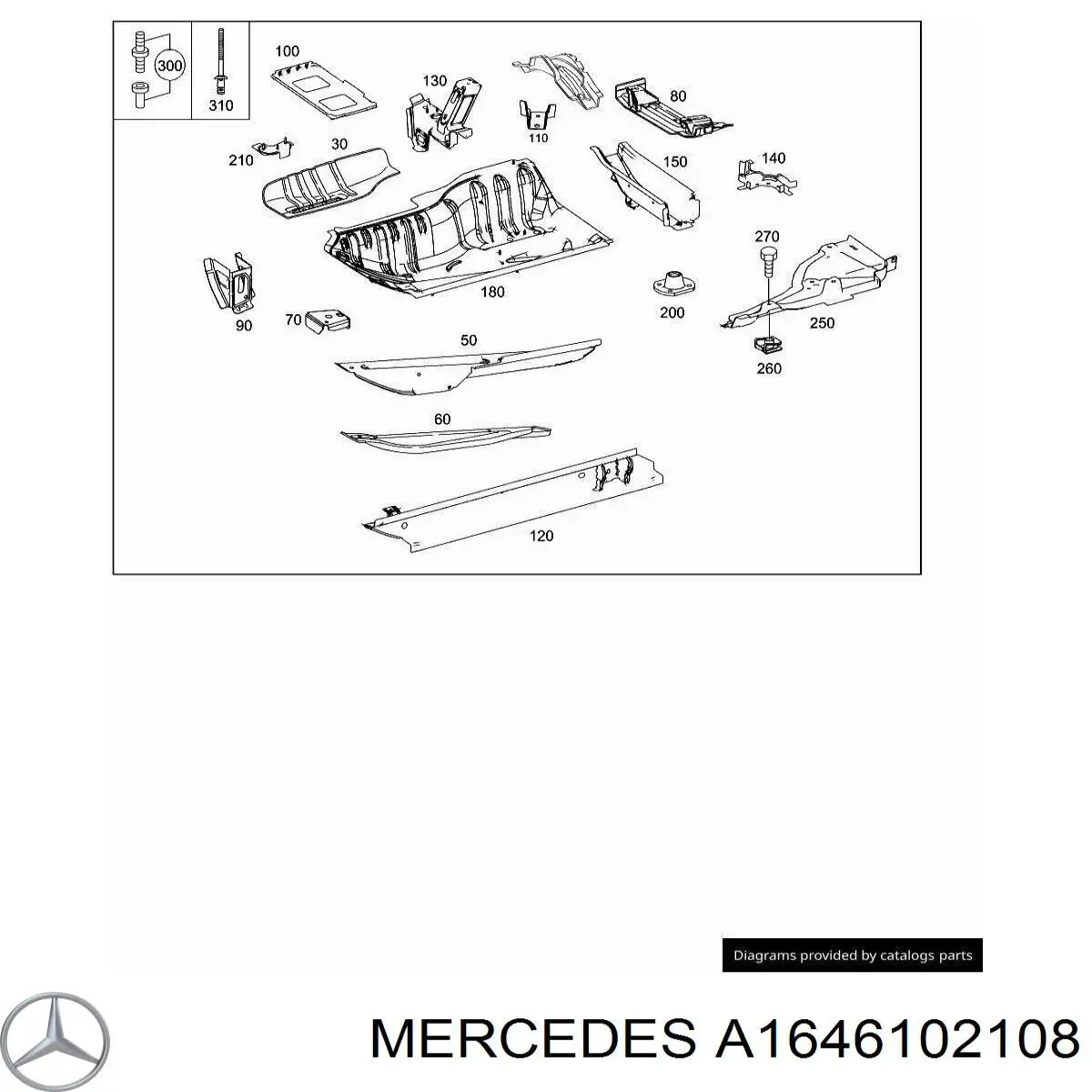 A1646102108 Mercedes Захист днища, лівий