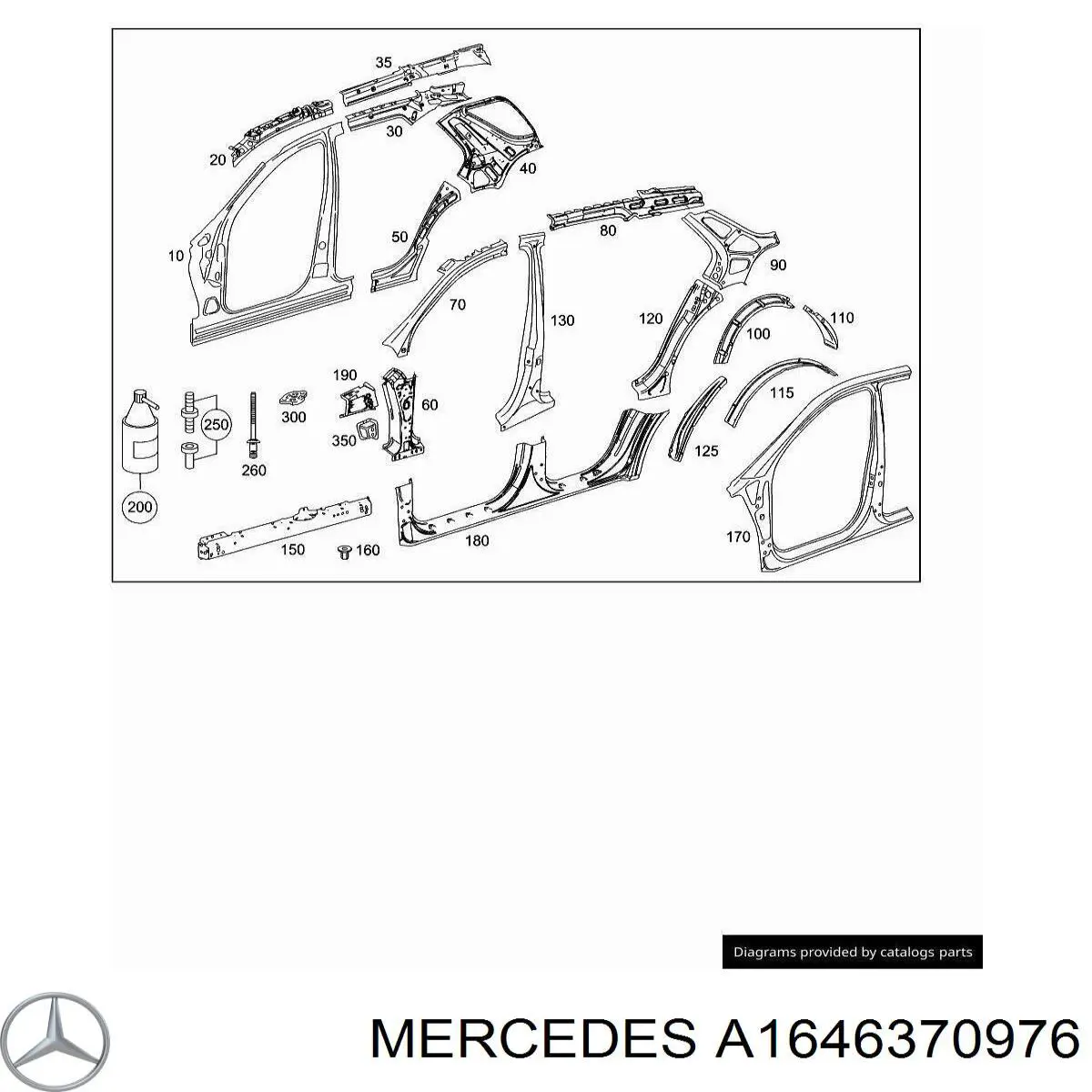 Арка крила заднього лівого Mercedes A1646370976 ціна, від 292.72 USD