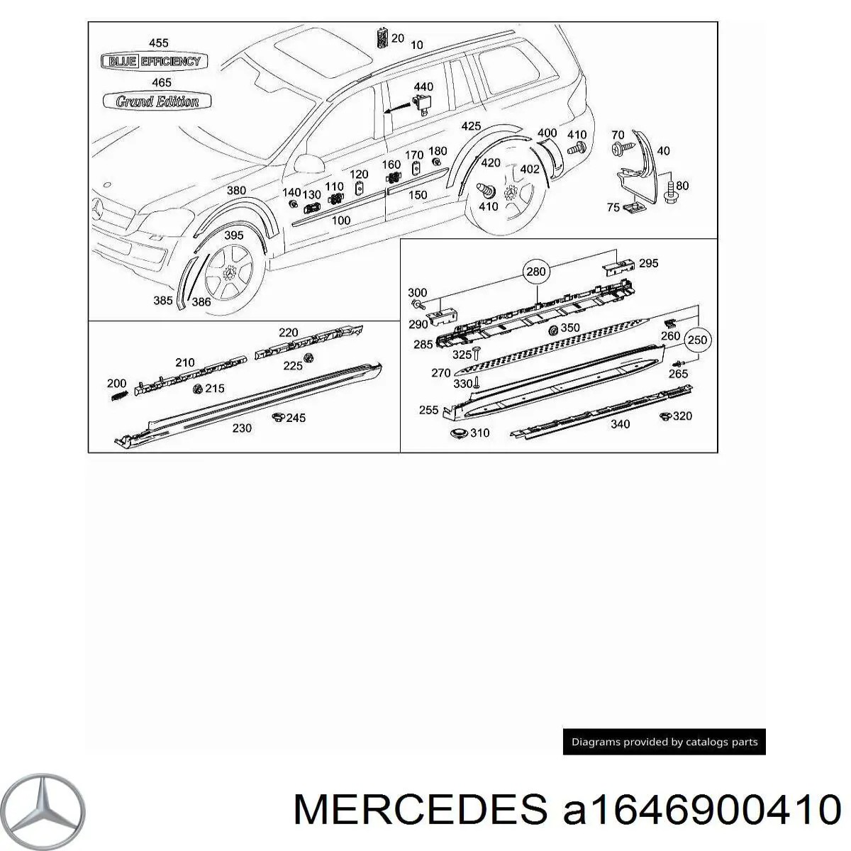 Рейлінг даху лівий Mercedes A1646900410 ціна, від 98.76 USD