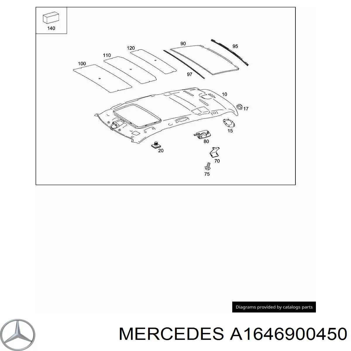  Оббивка даху (стеля) Mercedes ML/GLE 