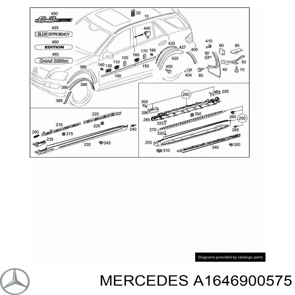 Накладка підніжки Mercedes A1646901575 ціна, від 136.87 USD
