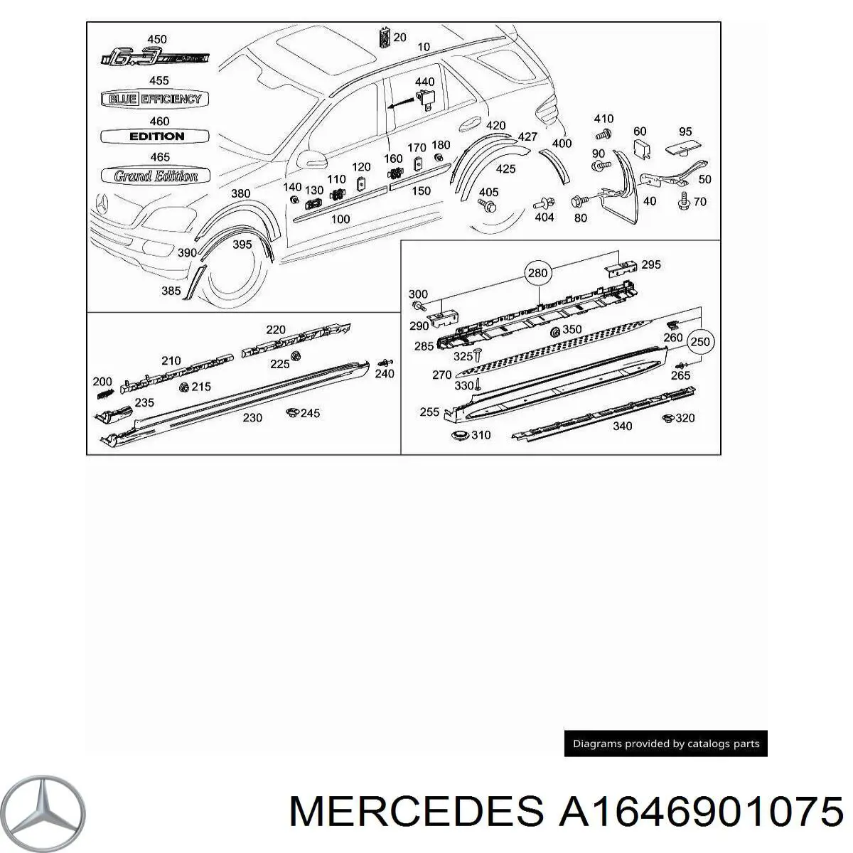 A1646901075 Mercedes Підніжка права