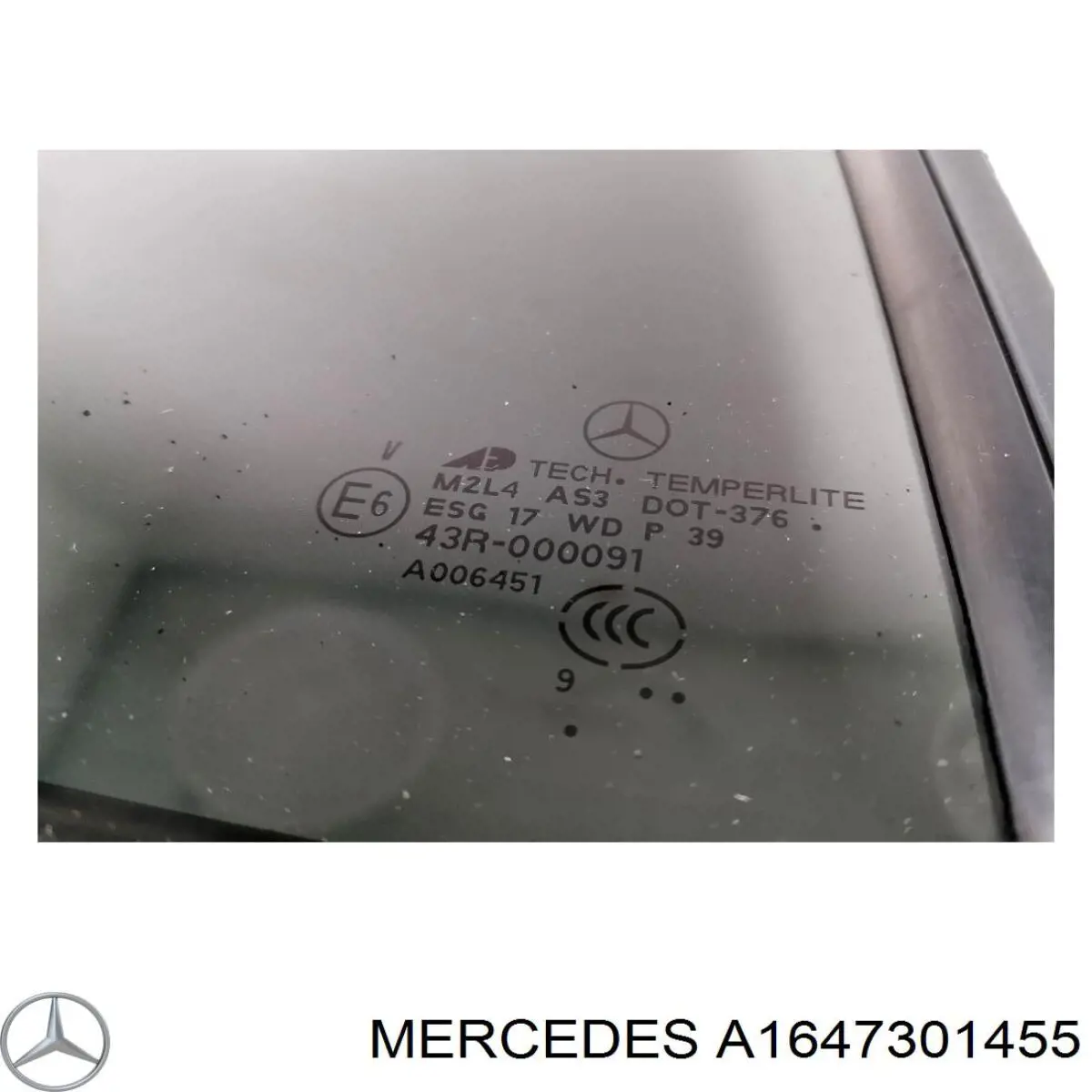 A1647301455 Mercedes Скло кутове дверей задніх