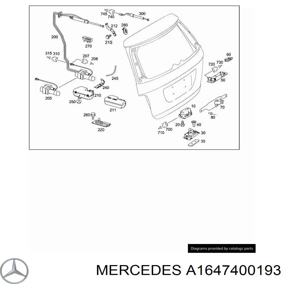 A1647400193 Mercedes Ручка ляди, зовнішня