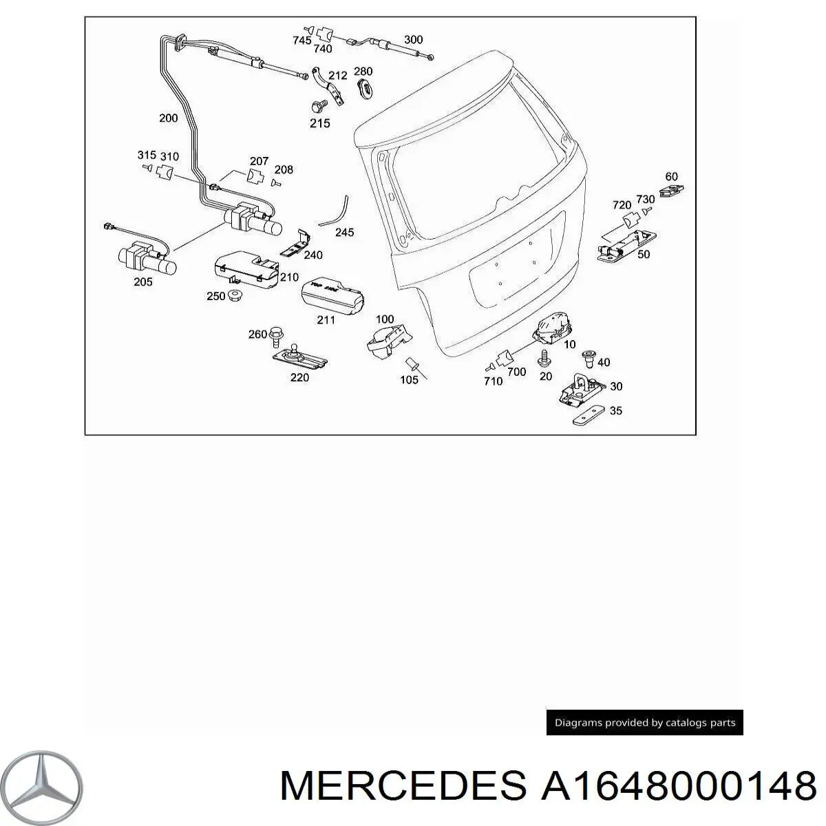  Насос автоматичного закривання задньої 5-ї двері Mercedes GL 