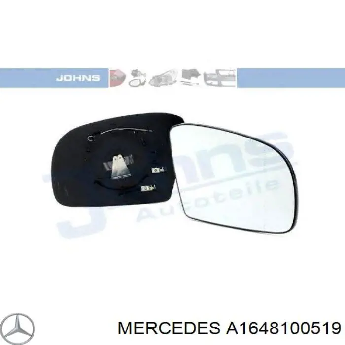 Купити A1648100519 Mercedes Дзеркальний елемент водійського дзеркала