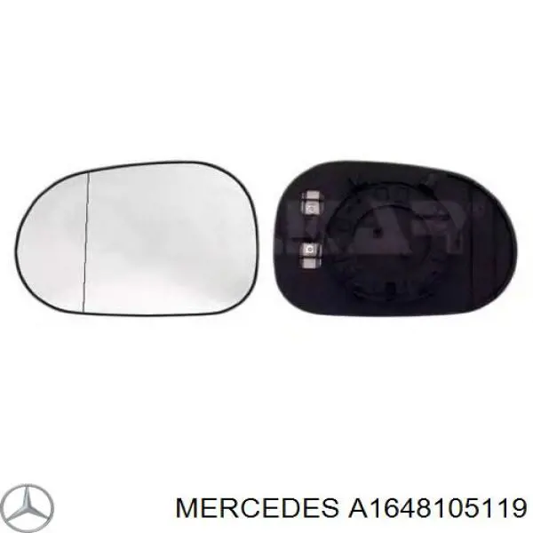 A1648105119 Mercedes дзеркальний елемент дзеркала заднього виду, лівого
